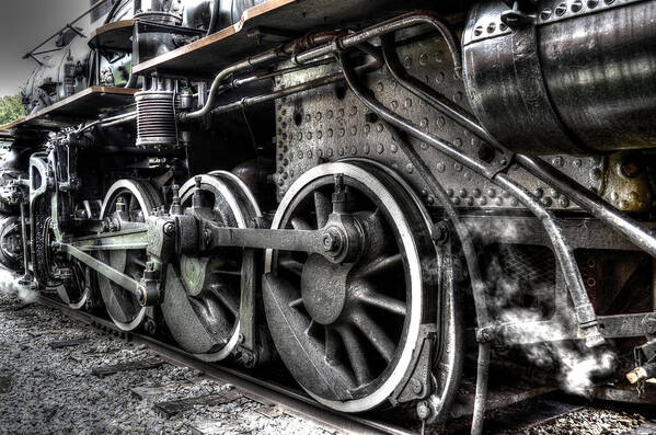 Steam Train Poster featuring the photograph Wheels by Deborah Ritch