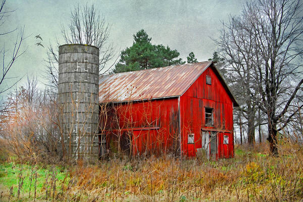 Ohio Red Barn Poster featuring the photograph Red Barn by Mary Timman