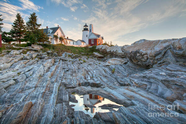 Architecture Poster featuring the photograph Pemaquid Point Reflection by Susan Cole Kelly