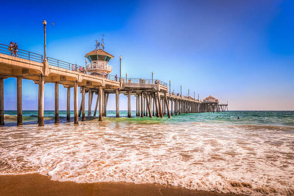 Calfornia Poster featuring the photograph Surf City Pier #2 by Spencer McDonald