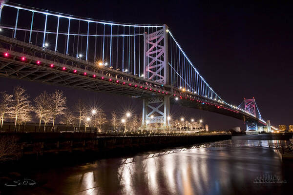 Ben Franklin Bridge Poster featuring the photograph Benjamin Franklin Bridge by Shane Psaltis