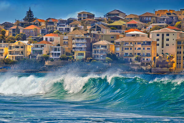 Sydney Poster featuring the photograph Bondi Waves by Az Jackson