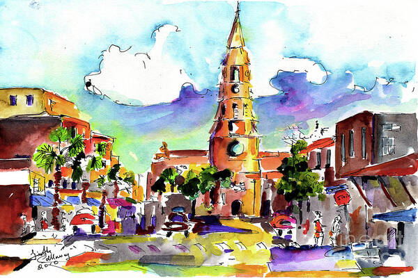 Charleston Poster featuring the painting Charleston North Market Street by Ginette Callaway