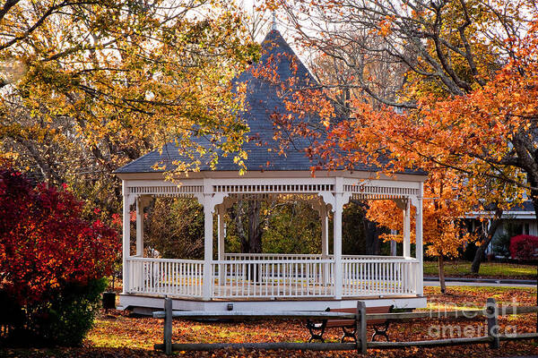 Autumn Poster featuring the photograph Dennis Town Bandstand by Susan Cole Kelly