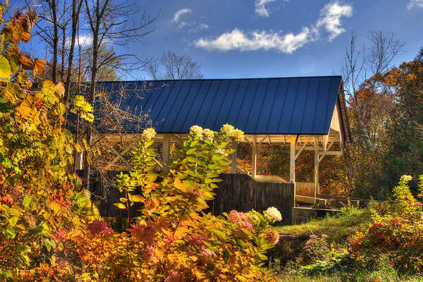 Vermont Poster featuring the photograph Greenbanks Hollow Covered Bridge by Joann Vitali