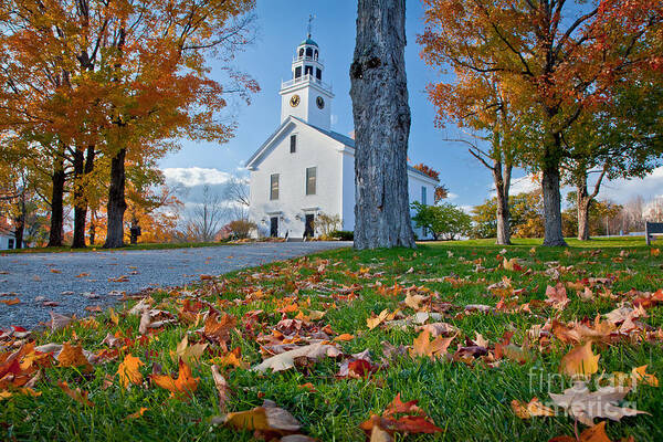 Autumn Poster featuring the photograph Greenfield Church by Susan Cole Kelly