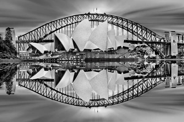 Sydney Poster featuring the digital art Iconic Reflections by Az Jackson