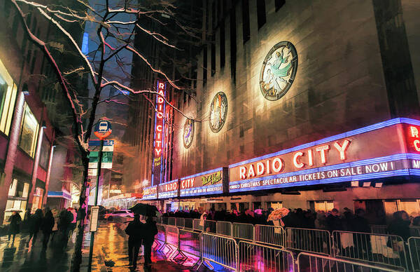 New York Poster featuring the painting New York City Radio City Music Hall by Christopher Arndt