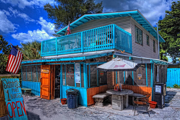 Skinny's Place Poster featuring the photograph Skinny's Place Anna Maria Island by Jim Dohms