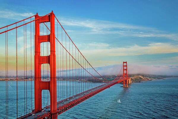 Golden Gate Bridge Poster featuring the photograph The Majestic by Az Jackson