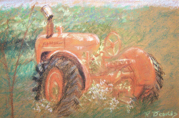 Tractor Poster featuring the pastel The Ol'e Allis Chalmers by Ronald Bowles