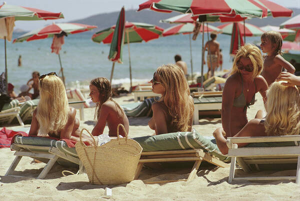 Summer Poster featuring the photograph Saint-tropez Beach #1 by Slim Aarons