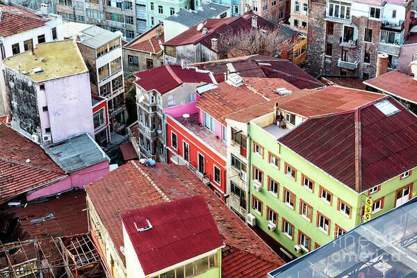 Karakoy Building Colors Poster featuring the photograph Karakoy Building Colors in Istanbul by John Rizzuto