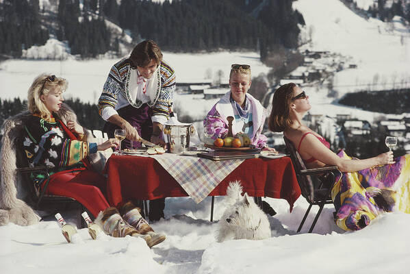 People Poster featuring the photograph Luxury In The Snow by Slim Aarons