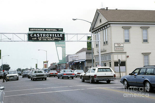 Main Street Castroville Poster featuring the photograph Main Street Castroville, California 1991 by Monterey County Historical Society