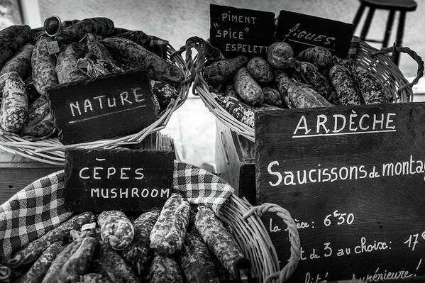 Sausages Poster featuring the photograph Meats at the French Market by Georgia Clare