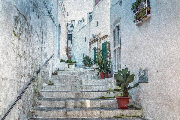 Ostuni Poster featuring the photograph Ostuni alley by Claudio Maioli