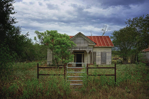 Texas Photograph Poster featuring the photograph Texas Farmhouse in Storm Clouds by Kelly Gomez