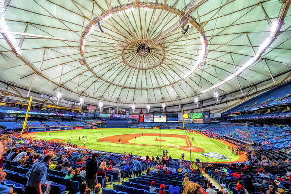 Tropicana Field Poster featuring the painting Tropicana Field Tampa Bay Rays Baseball Ballpark Stadium by Christopher Arndt