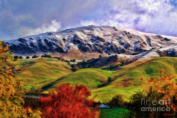 Mission Peak Poster featuring the photograph A Snowy Mission Peak Fremont Ca by Blake Richards