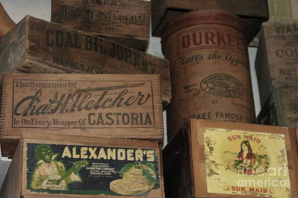 Antique Crates Poster featuring the photograph Antique Crates by Benanne Stiens