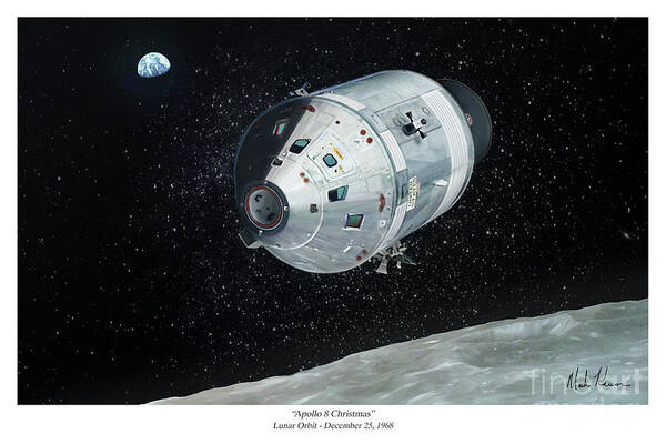 Nasa Poster featuring the digital art Apollo 8 Christmas by Mark Karvon