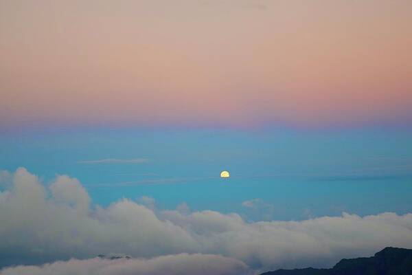 Aloha Poster featuring the photograph Beautiful Sunset at Haleakala Summit, Maui by Bnte Creations