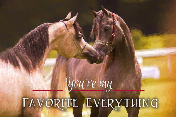 Nuzzling Horses Poster featuring the digital art Horses My Everything by Steve Ladner