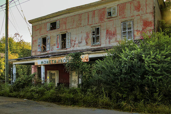 Abandoned Building Poster featuring the photograph Moneta Produce Building by Deb Beausoleil