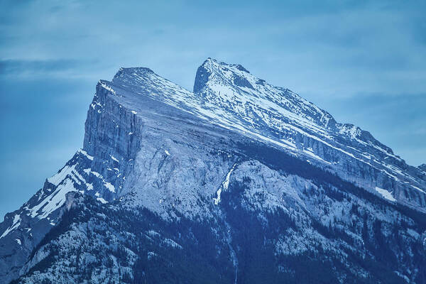 Banff Poster featuring the photograph Mount Rundle mountain peaks in Banff Canada by Rick Deacon