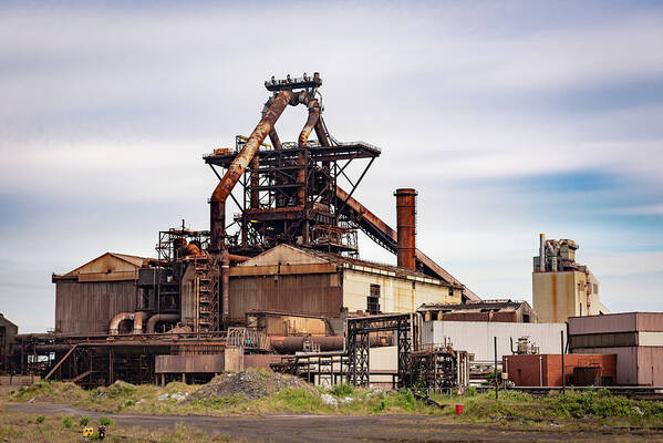  Poster featuring the photograph Redcar Steelworks blast furnace by Gary Eason