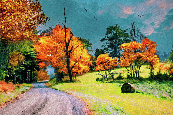 North Carolina Poster featuring the photograph Stormy Autumn on Winery Road ap by Dan Carmichael
