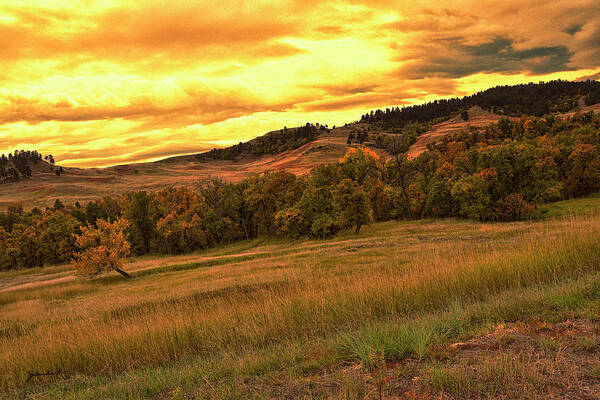 Landscape Poster featuring the photograph Sundown In Wyoming by Gerlinde Keating - Galleria GK Keating Associates Inc