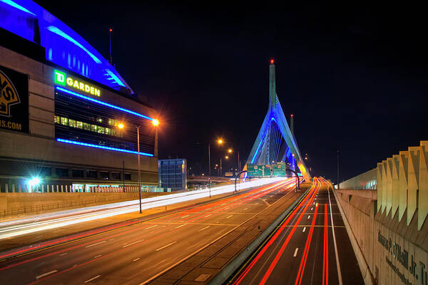 Boston Poster featuring the photograph The Garden and the Zakim by Joann Vitali