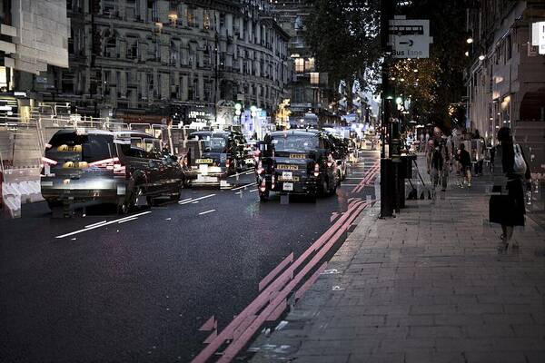 Double Exposure Poster featuring the photograph The Spirit Of Rushing Life In London  by Aleksandrs Drozdovs