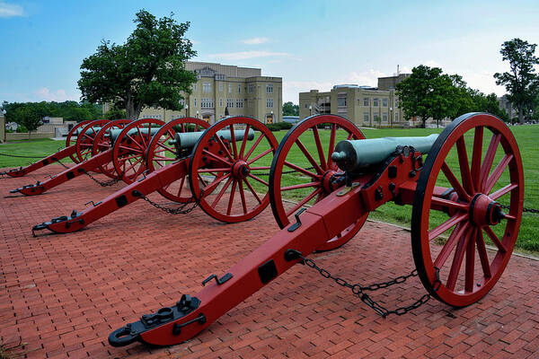 Lexington Poster featuring the photograph VMI - Cannons x 4 by Deb Beausoleil