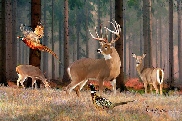 Whitetail Deer Poster featuring the painting Whitetail Deer Art Print - In His Prime by Dale Kunkel Art