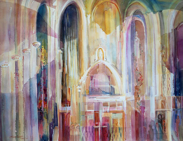 Church Poster featuring the painting Sacred Mysteries by Sue Kemp