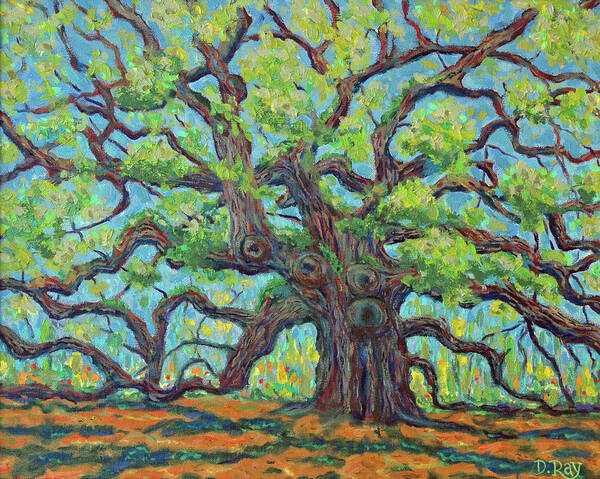 Angel Oak Poster featuring the painting Angel Oak Impression by Dwain Ray