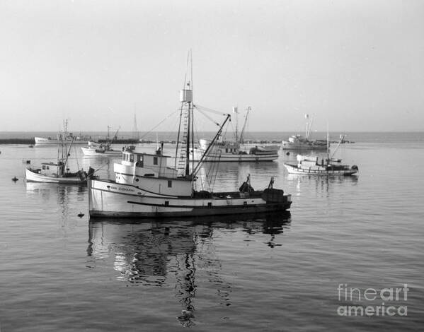 Fishing Poster featuring the photograph Fishing boat San Giovanni Monterey Bay California Circa 1960 by Monterey County Historical Society