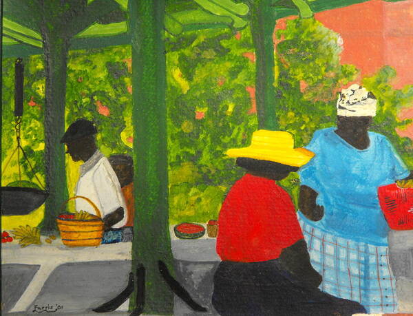 Bahamas Poster featuring the painting Freeport Market by Larry Farris