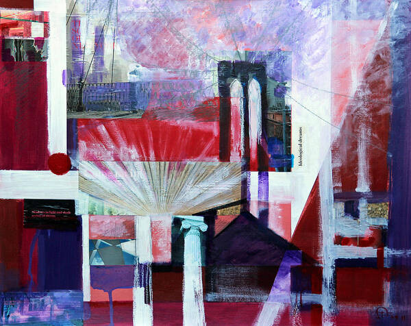  New York Abstract Collage Poster featuring the painting New York Metropolis 1 by Walter Fahmy