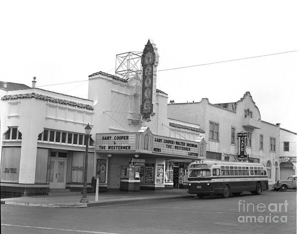 Grove Theatre Poster featuring the photograph The Grove Theatre was at the corner of Lighthouse Avenue and 17th Street by Monterey County Historical Society