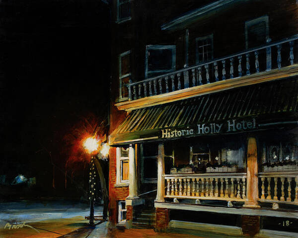 Night Time Poster featuring the painting Corner Light by William Brody