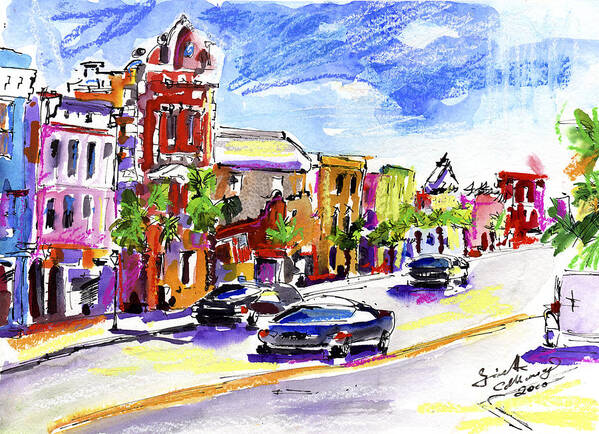 Charleston Poster featuring the painting Charleston South Carolina Kind Street by Ginette Callaway