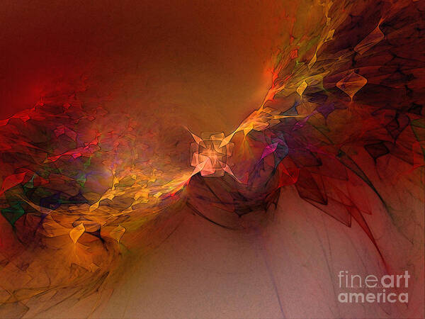 Abstract Poster featuring the digital art Elemental Force-Abstract Art by Karin Kuhlmann