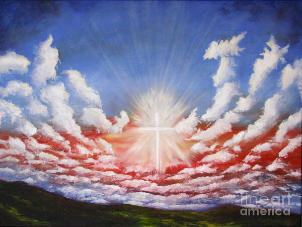 Heavenly Poster featuring the painting Light of God's Glory by Carol Jones