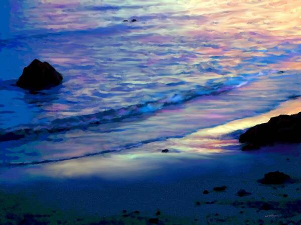 Rainbow Beach Poster featuring the painting Rainbow Beach Sunset Reflections by Stephen Jorgensen