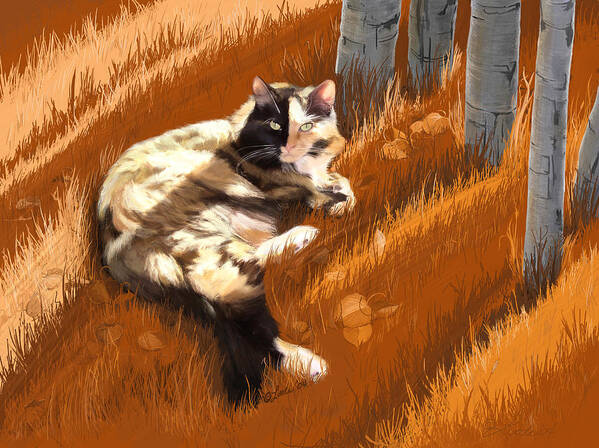 Animals Poster featuring the painting Scout in Autumn by Pam Little