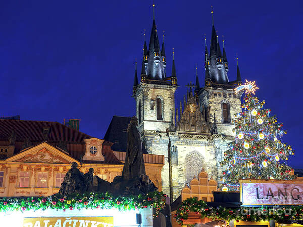 Christmas Star In Old Town Square Poster featuring the photograph Christmas Star in Old Town Square Prague by John Rizzuto